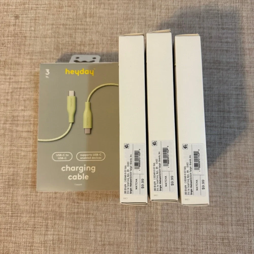 Heyday USB-C to USB-C 3ft Cables - 4 pk‎ bundle - NEW
